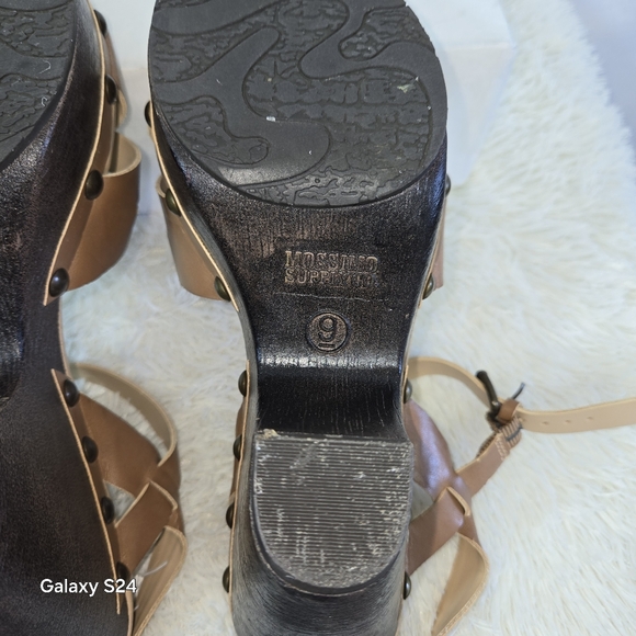 MOSSIMO WILETTE NATURAL TAN PLATFORM FUNKY WEDGE HEEL SANDALS SIZE 9 - Picture 10 of 16